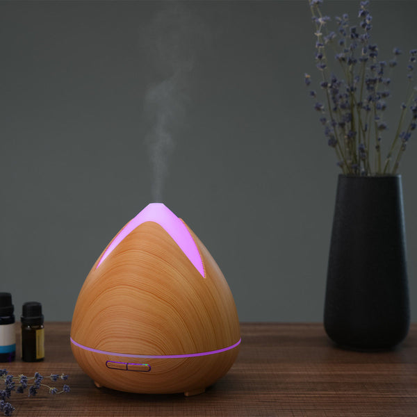 Essential Oils Ultrasonic Aromatherapy Diffuser Air Humidifier Purify 400ML - Light Wood