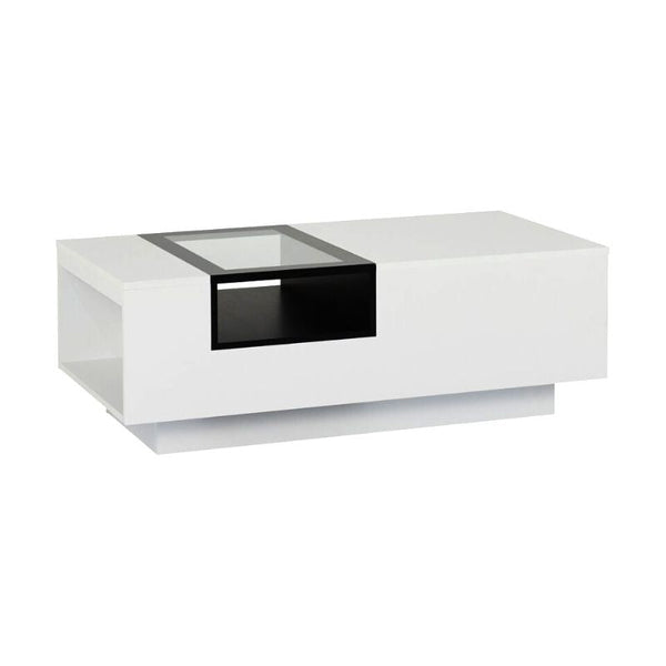 Modern Storage Coffee Table in White and Black 120CM