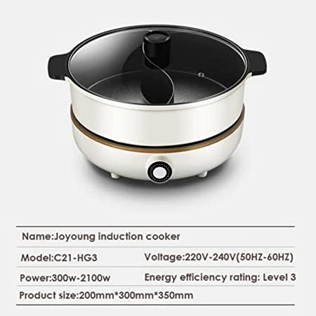 Joyoung IH Induction Cooker with Hot Pot C21-CL01, 300W-2100W Adjustable Power Supply, Separated Pot and Stove
