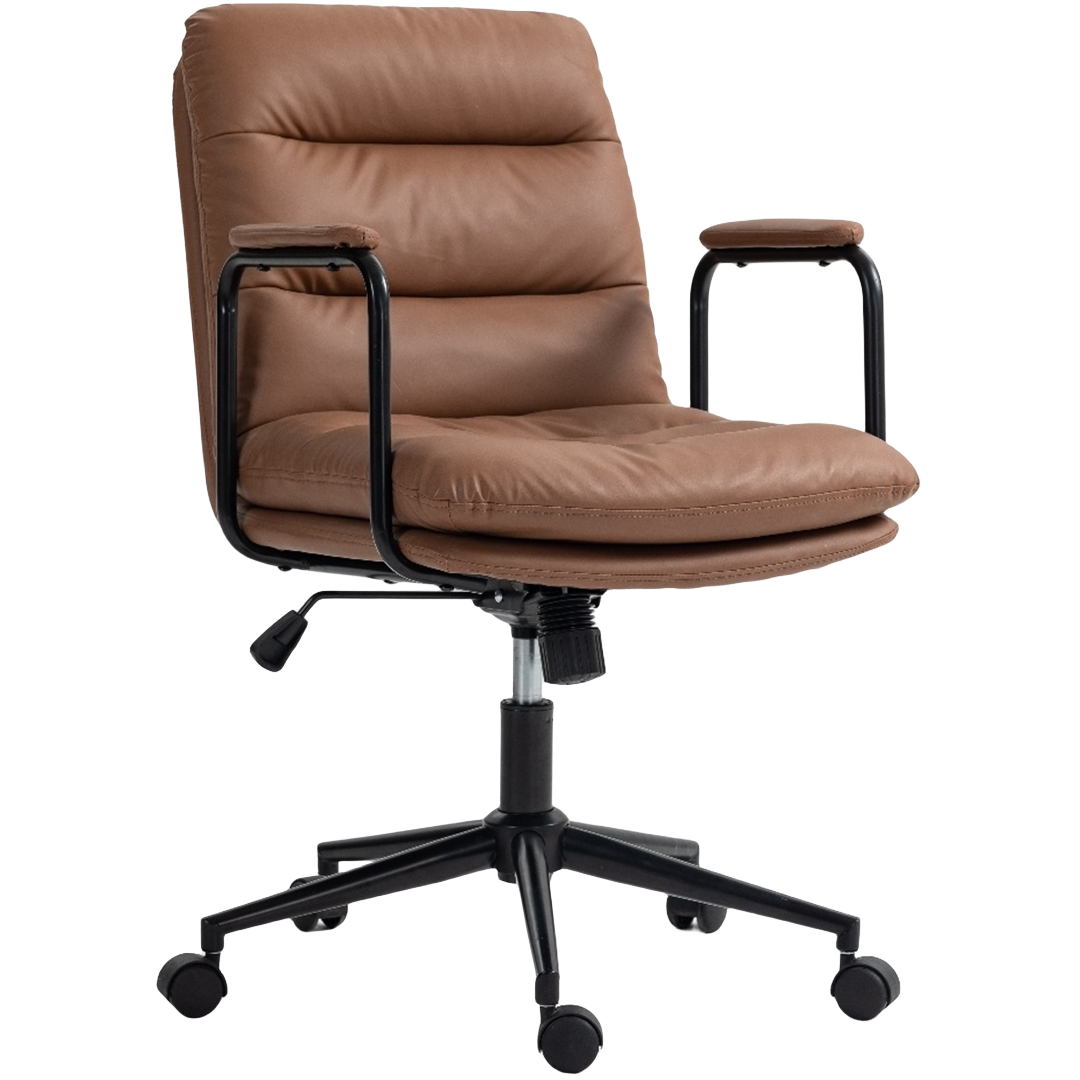 Faux Leather Office Chair -Brown