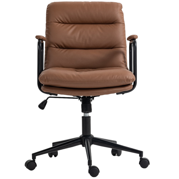 Faux Leather Office Chair -Brown