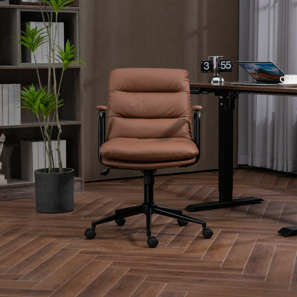 Faux Leather Office Chair -Brown