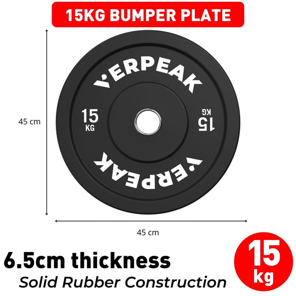 VERPEAK Black Bumper Weight Plates-Olympic (10kgx2) VP-WP-101-FP / VP-WP-101-LX