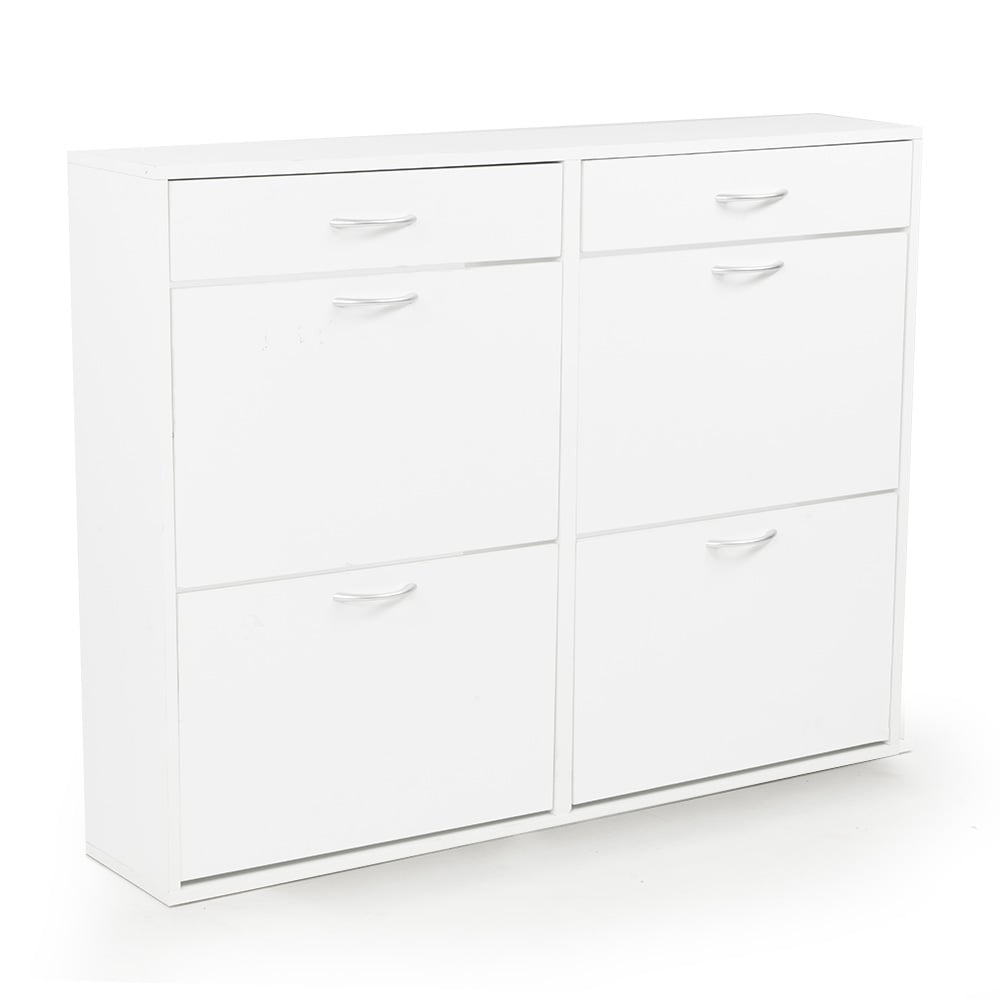 Sarantino 24 Pairs Shoe Cabinet Rack Storage Cupboard Organiser Shelf White Drawers Chest