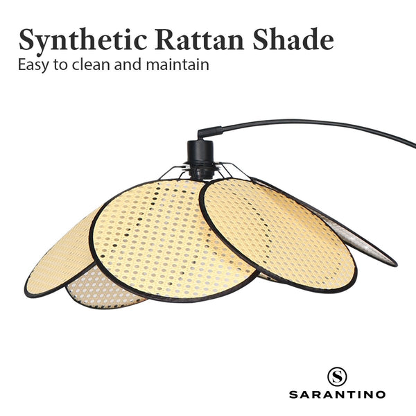 Sarantino Minimalist Synthetic Rattan Floor Lamp