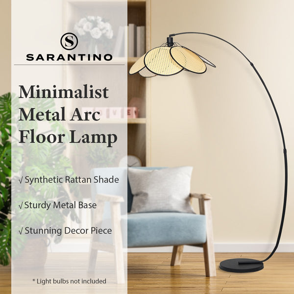 Sarantino Minimalist Synthetic Rattan Floor Lamp