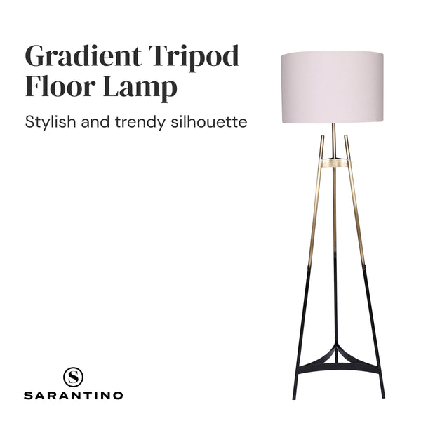 Sarantino Metal Tripod Electric Floor Lamp Gradient Finish