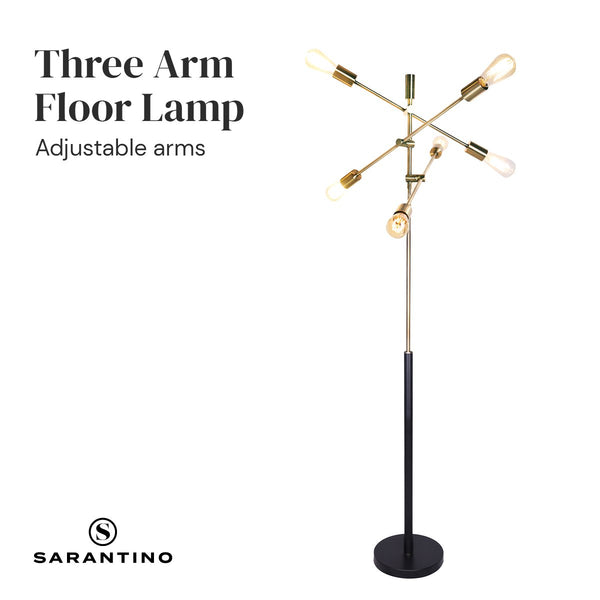 Sarantino 6-Light Metal Sputnik Floor Lamp