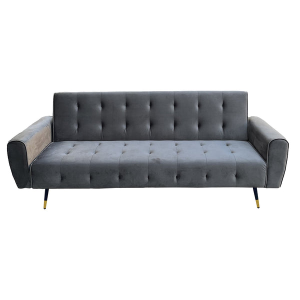 Sarantino Ava 3-seater Tufted Velvet Sofa Bed By Sarantino - Dark Grey