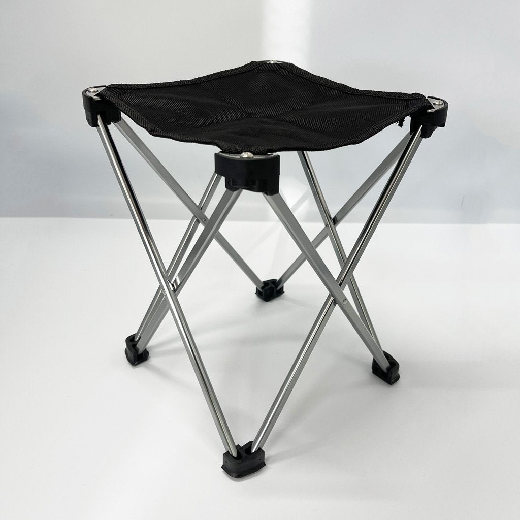 Mini Portable Outdoor Folding Stool Camping Fishing Picnic Chair Seat 80kg Black