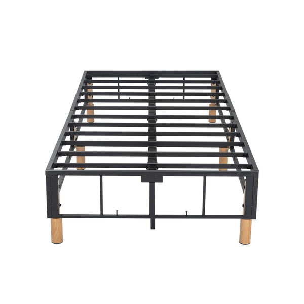 Metal Bed Frame Mattress Foundation Blue &#8211; King