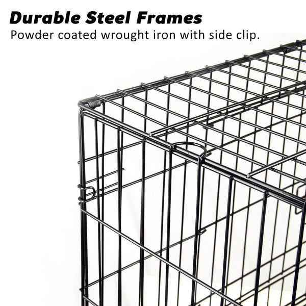 Paw Mate Wire Dog Cage Foldable Crate Kennel 24in with Tray