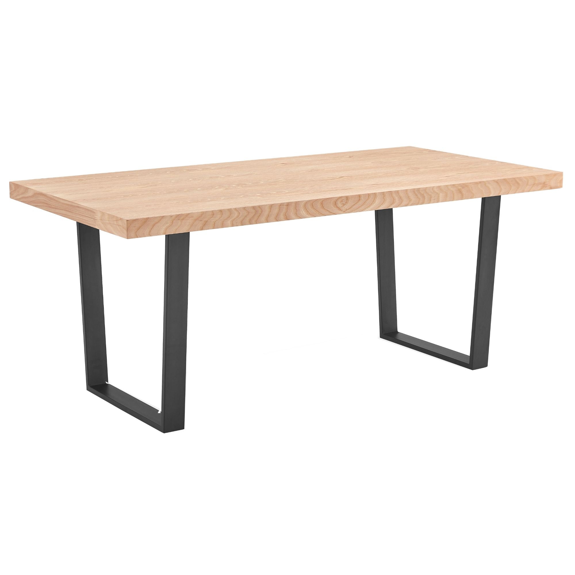 Petunia  Dining Table 180cm Elm Timber Wood Black Metal Leg - Natural