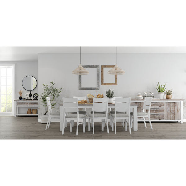 Plumeria Dining Table 225cm Solid Acacia Wood Home Dinner Furniture -White Brush