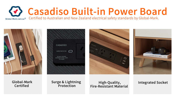 Casadiso Bedside Table with Integrated Powerboard & USB Ports（Casadiso Furud Pro
