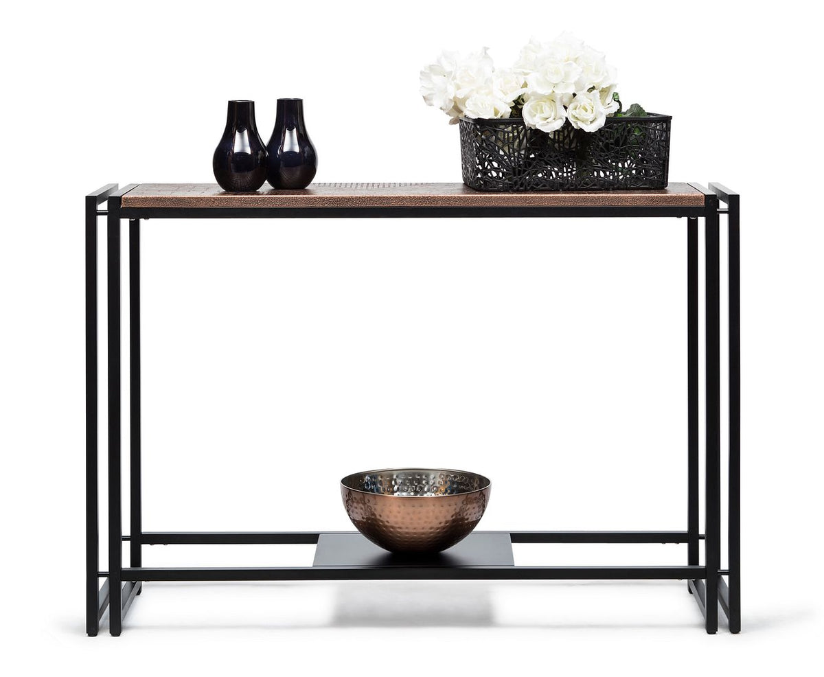 Sleek Hallway Console Table with Copper Textured Top – Ozhotdeal.com.au