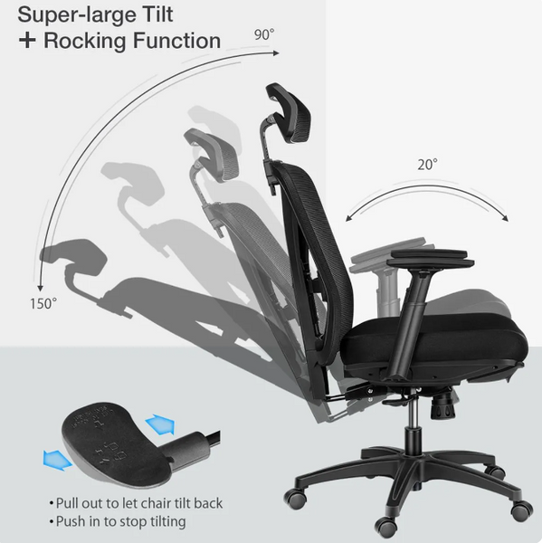 BlitzWolf footrest/headrest/mesh/armrest office gaming chair