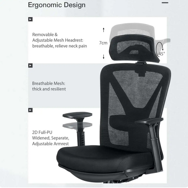 BlitzWolf footrest/headrest/mesh/armrest office gaming chair