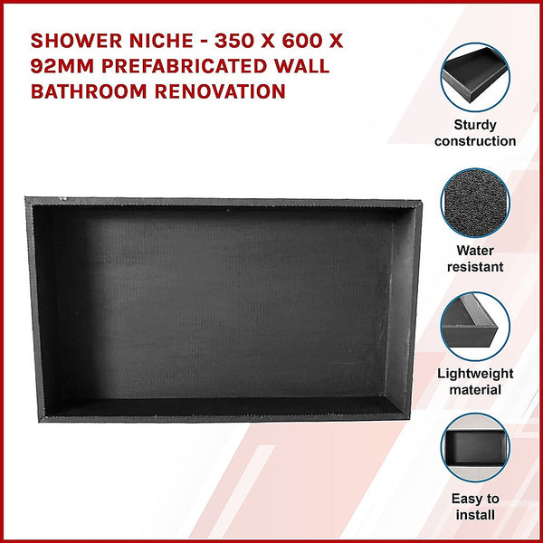 Shower Niche - 350 x 600 x 92mm Prefabricated Wall Bathroom Renovation