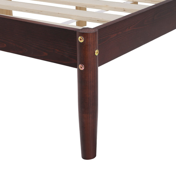 Artiss Bed Frame Queen Size Wooden Base Mattress Platform Timber Walnut VISE