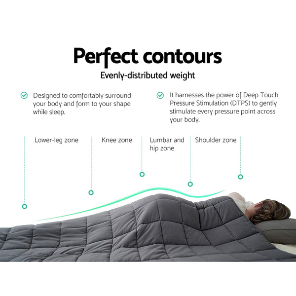 Weighted Blanket Kids 2.3KG Heavy Gravity Blankets Microfibre Cover Comfort Calming Deep Relax Better Sleep Grey