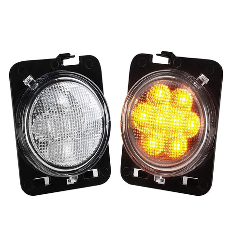 Pair Front Fender Side Marker LED Turn Light For Wrangler JK 2007-2018 Amber