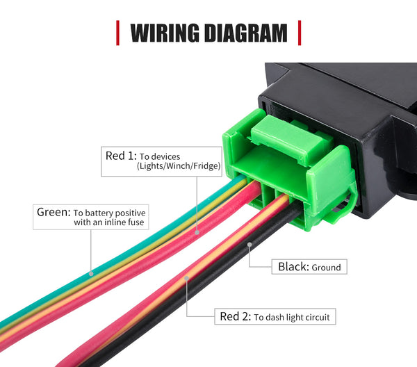 LED Work Light Push Rocker Switch Suitable for TOYOTA OEM Hilux Landcruiser