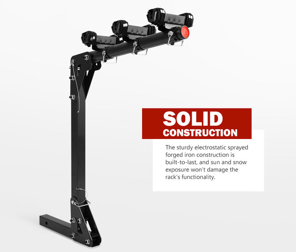 SAN HIMA 3 Bicycle Bike Carrier Car Rear Rack 2" Hitch Mount TowBar Foldable